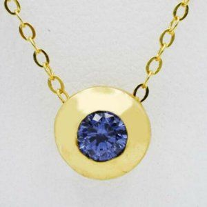 AAA Tanzanite 0.44 Cts Slide Pendant 10k Yellow Gold